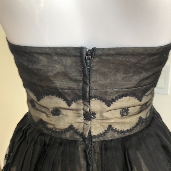 RED Valentino Silk Strapless Dress Black Sz 40, US 2 - Picture 13 of 16